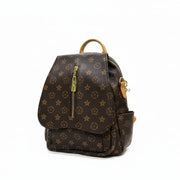 Designer handbag with pattern on a white surface