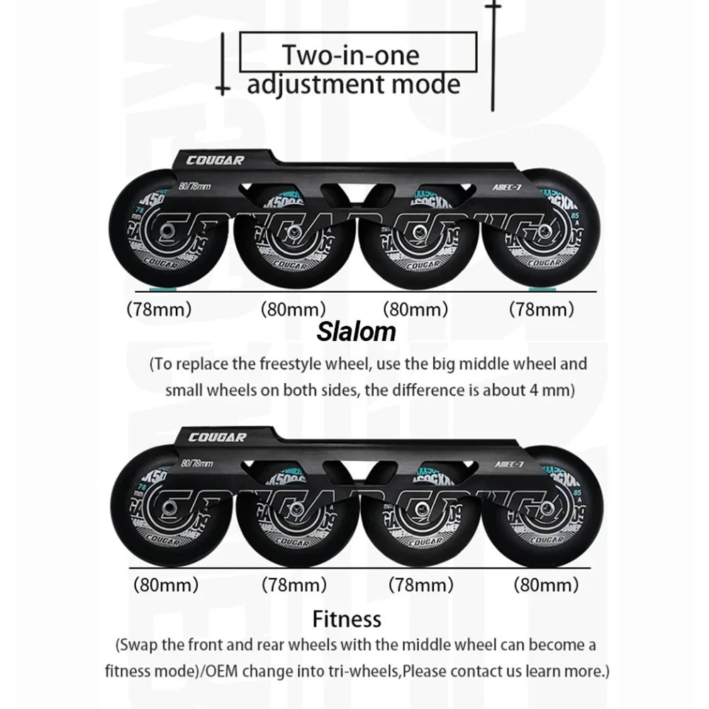 Freestyle slalom inline roller skates