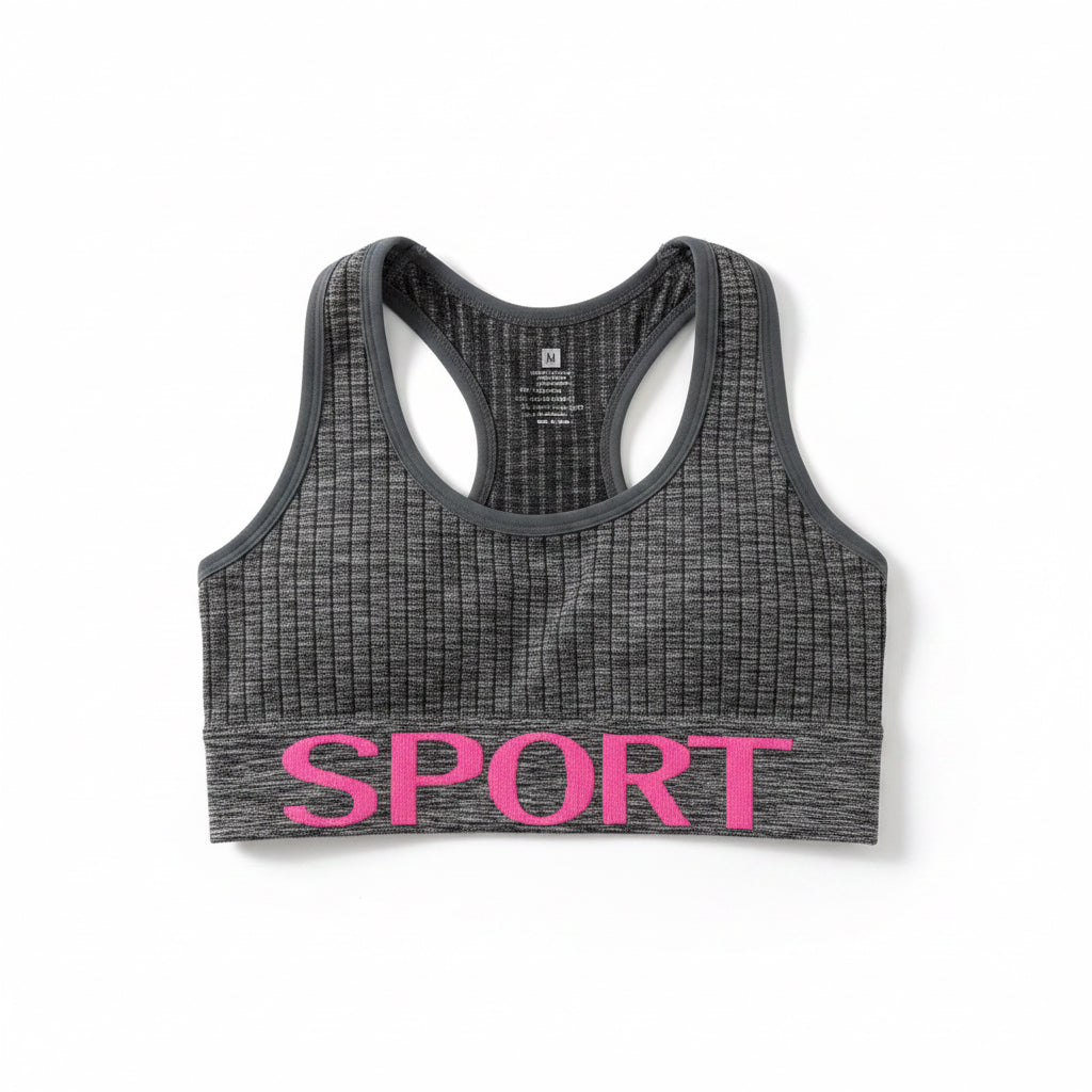 Women's Heather Grey Ribbed Workout Set | 2-Piece Sports Bra & Leggings
