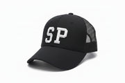 Unisex SP Letter Embroidered Trucker Hat Adjustable Breathable Mesh Baseball Cap