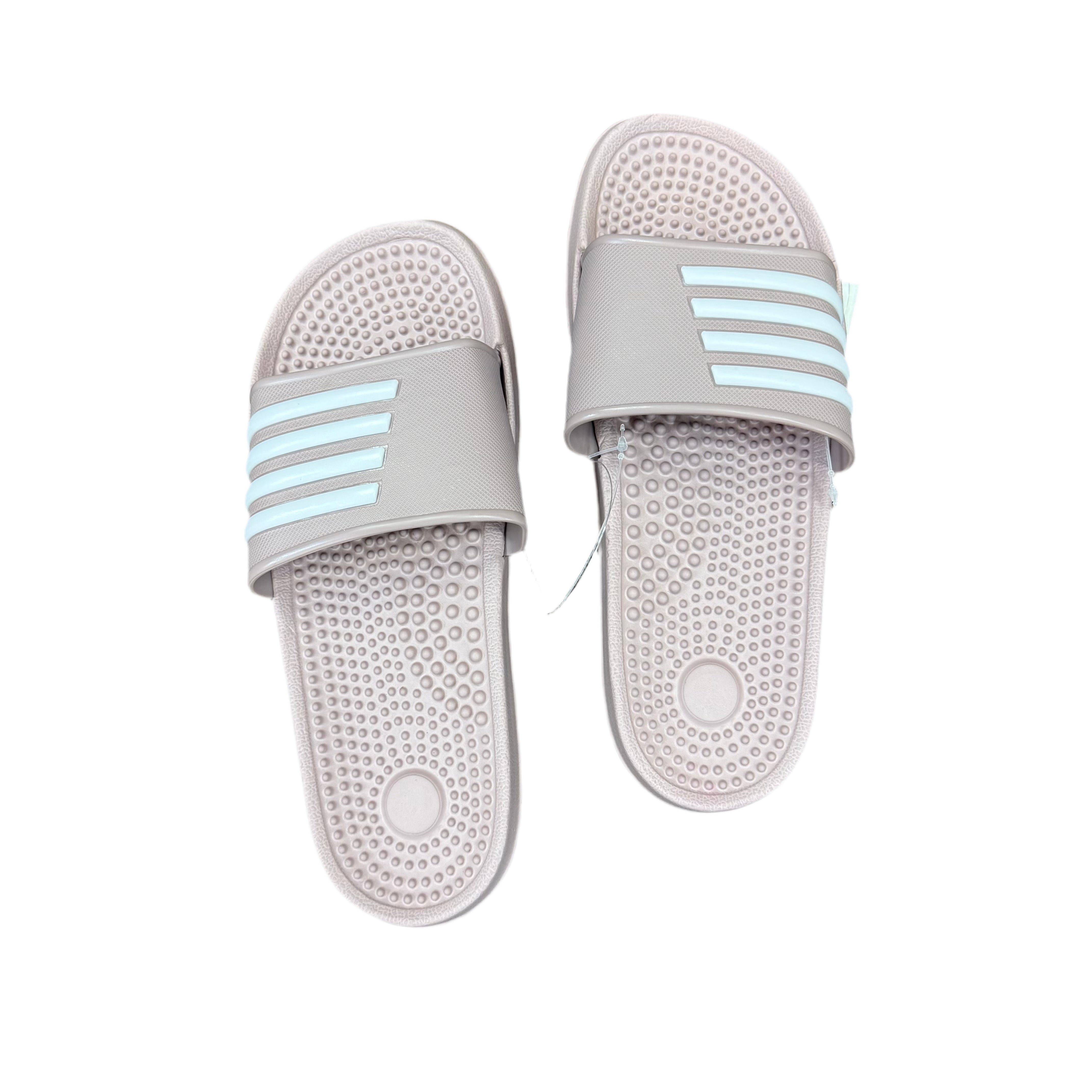 Gray slides with light blue stripes on a white background