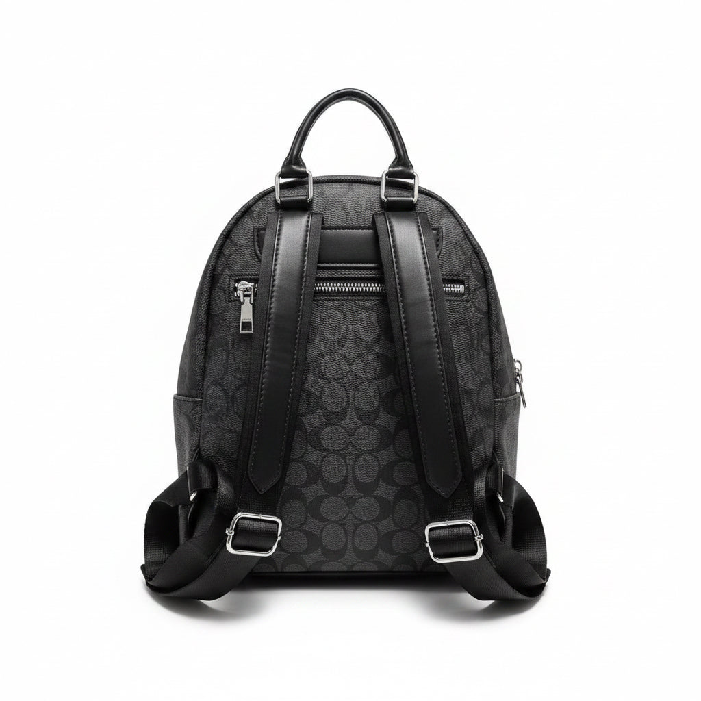 Women Fashion Monogram Backpack Black Luxury Mini Shoulder Bag With Bear Charm