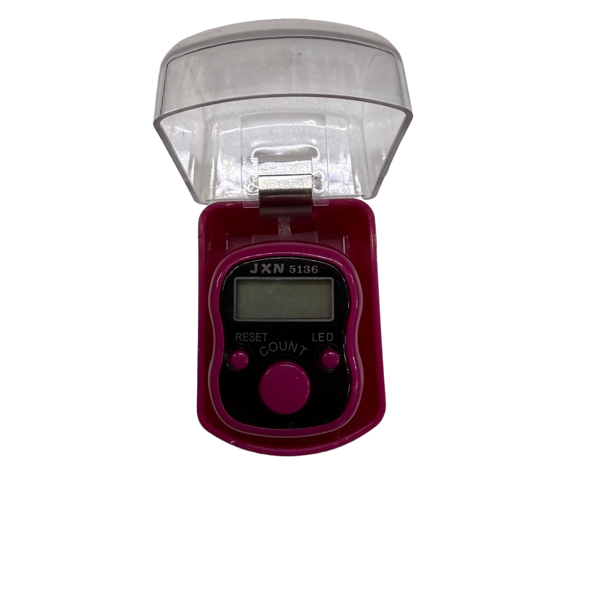 Digital device with a clear cover on a white background