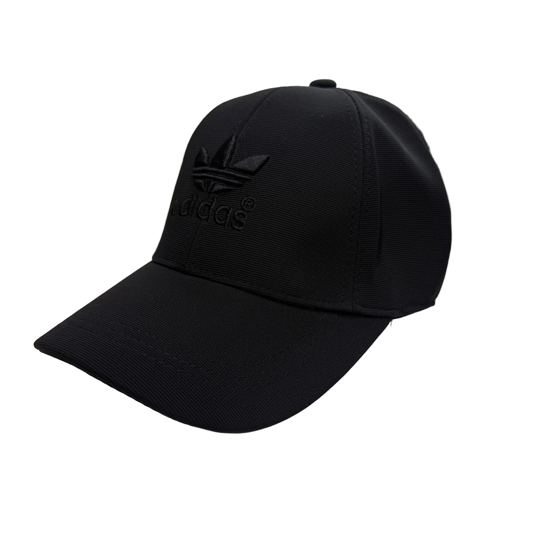 Black Adidas cap on a white background