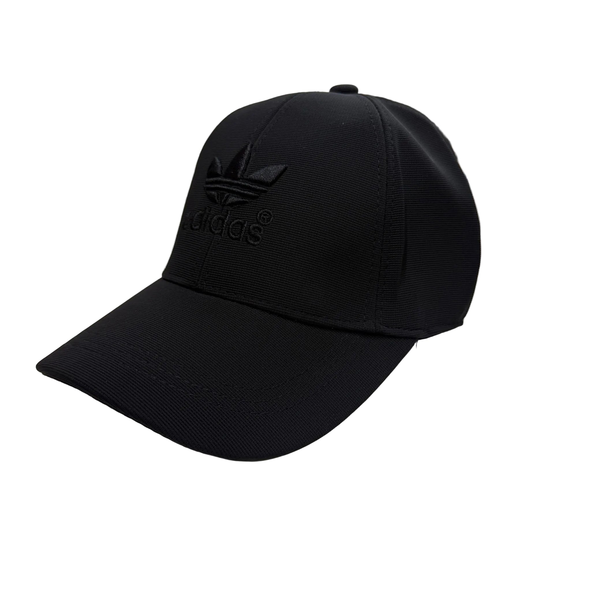 Black Adidas cap on a white background