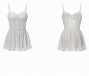 Floral Embroidery Mesh Bustier