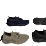 Black and gray sneakers with a focus on design and features on a white background