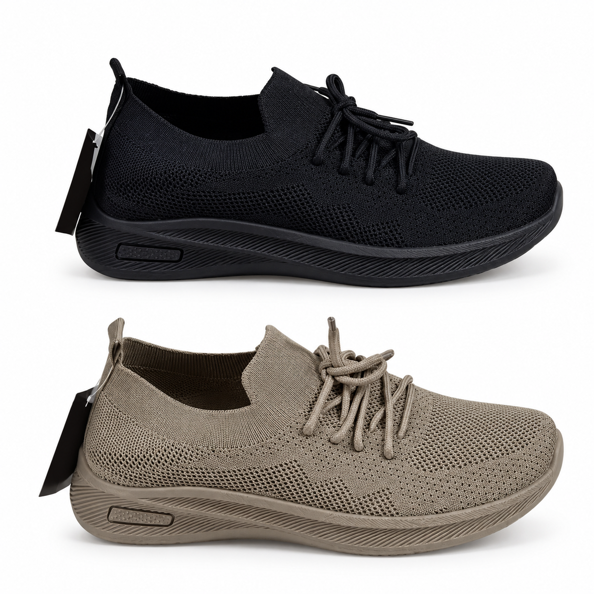 men's knit lace-up casual sneakers with streamlined low-top design