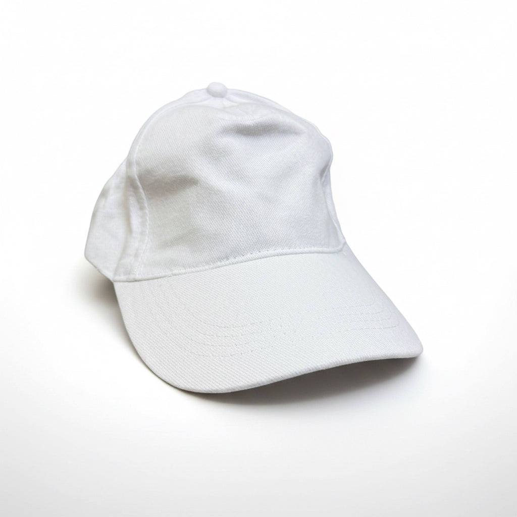 White baseball cap on a white background