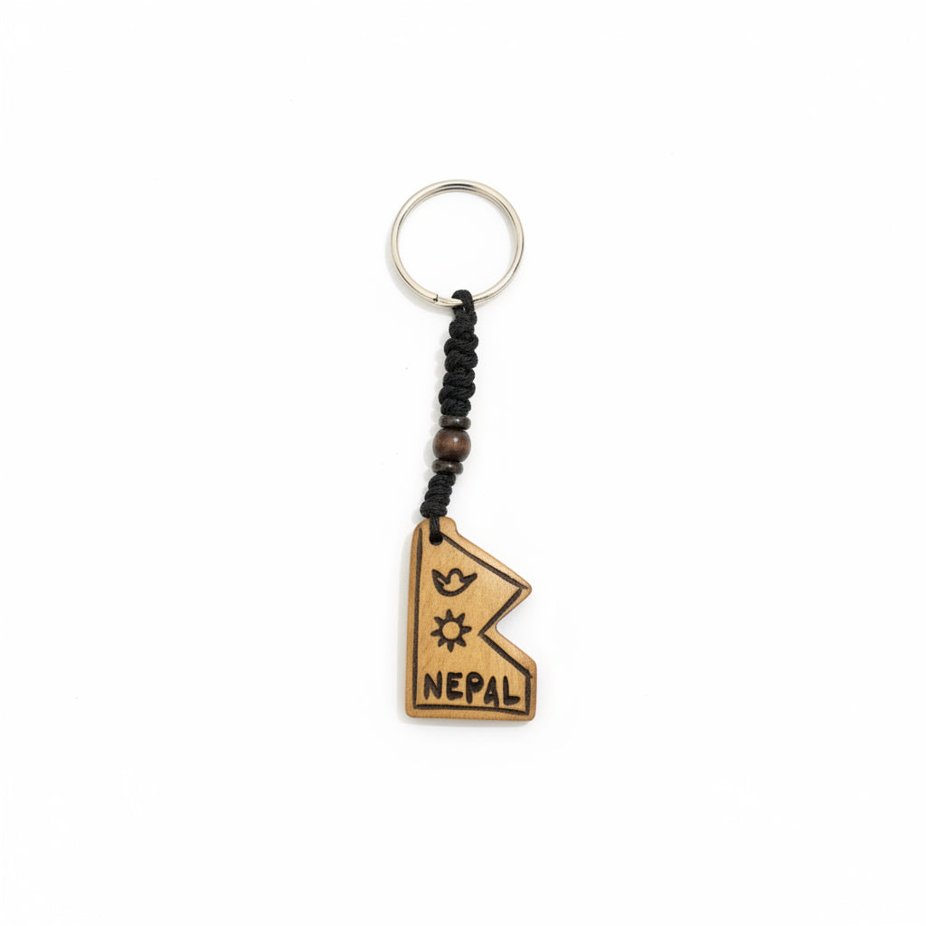 Handcrafted Yak Bone Nepal Map Keychain | Authentic Himalayan Souvenir