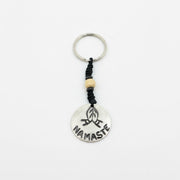 Hand-Carved Namaste Keychain | Unique Bone Accessory for Keys