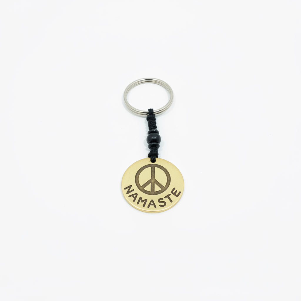 Hand-Carved Namaste Keychain | Unique Bone Accessory for Keys