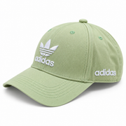 Sage green men’s embroidered casual cap angled view