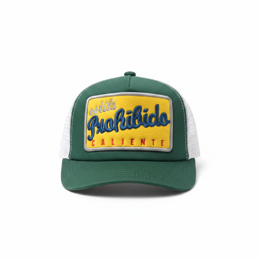 Unisex Prohibido Caliente Patch Mesh Trucker Cap