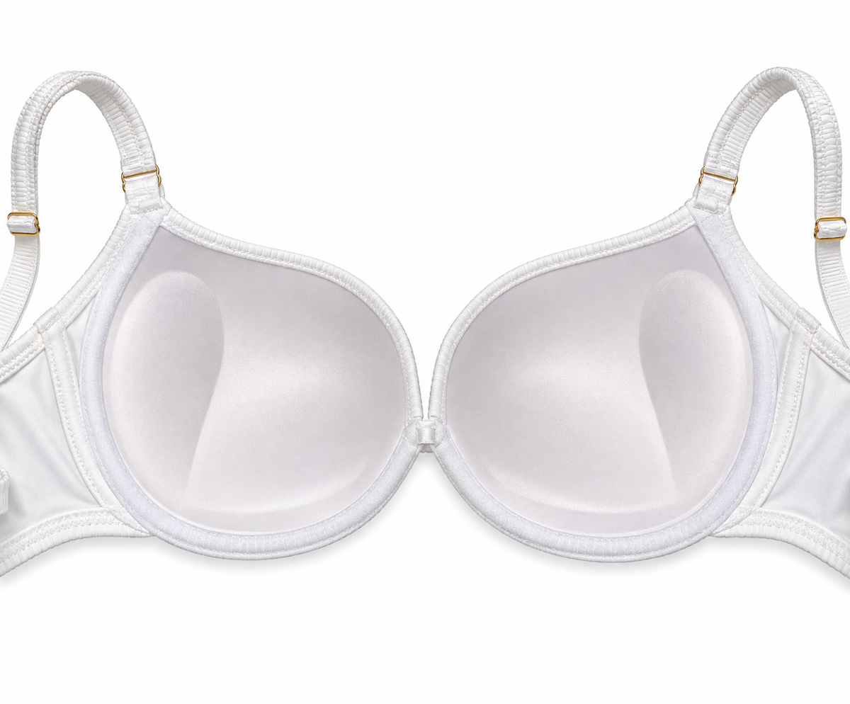 Women's Ribbed Multi-Way Padded Bra – White