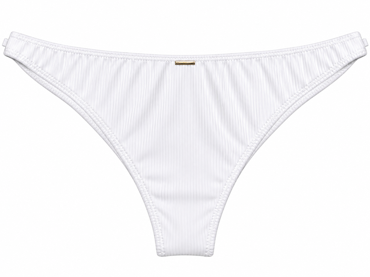 Women's Ribbed Bikini Panty – White