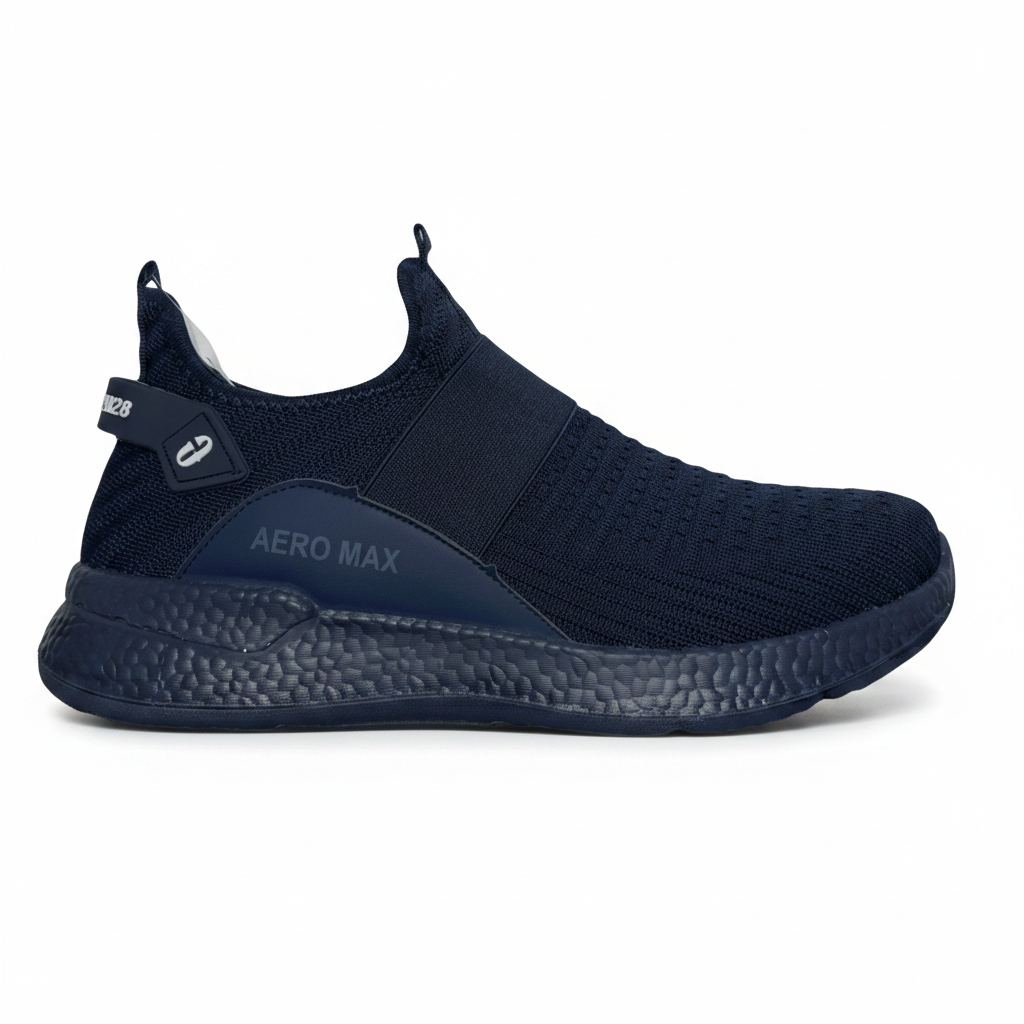 Aero Max men slip on sneakers in blue color side view