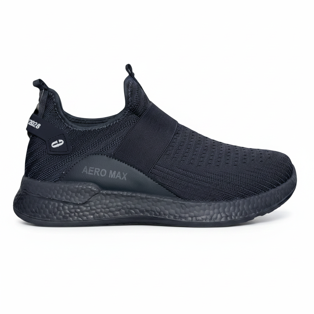Aero Max men slip on sneakers in grey color side view