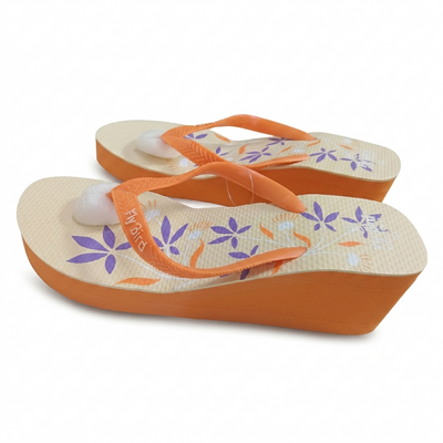 Fly Bird Women's Floral Wedge Flip Flops