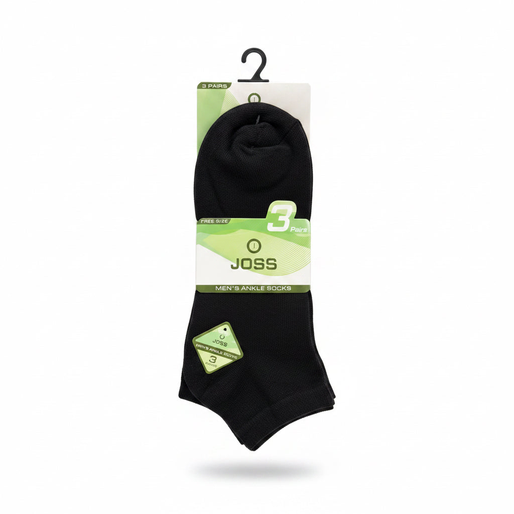JOSS Men’s Ankle Socks - 3 Pair