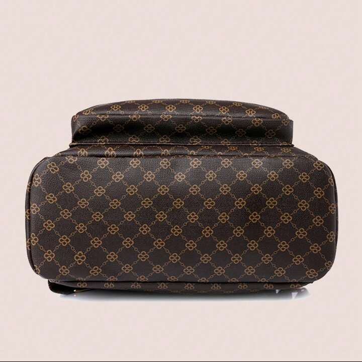 Patterned bag on a beige background